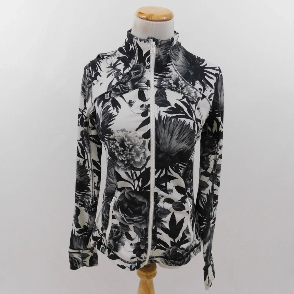 lululemon athletica Black & White Floral Full-Zip Jacket